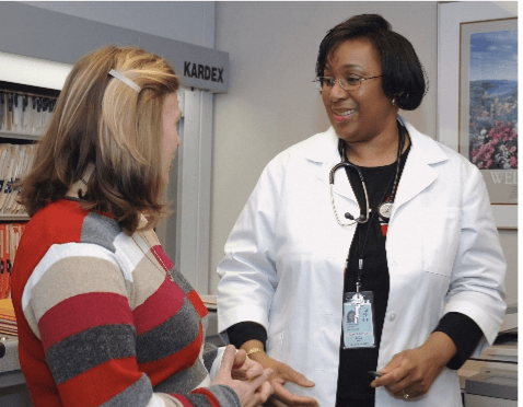Doctor consulting with patient